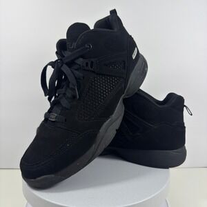 FUBU Mens Mid Top Basketball Sneakers Triple Black Streetwear Size 10.5